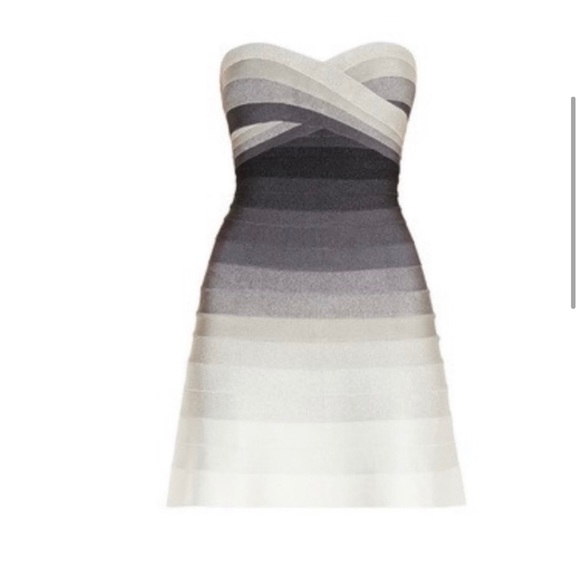GRAY Ombré Herve Ledger Strapless Dress - Picture 2 of 8